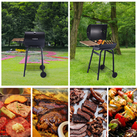 Barbecue argentin pliable robuste moderne avec grille de cuisson en émail de porcelaine chromé et grille de cuisson en acier inoxydable pour charbon de bois