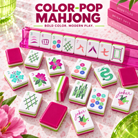 Set Ubin Mahjong Akrilik untuk Permainan Keluarga di Meja Kopi, Bermain Bersama Anak-Anak, Orang Tua, Dewasa, dan Teman, Acara Berkumpul Akhir Pekan