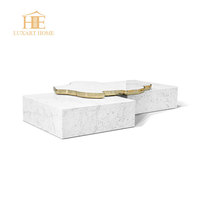 Table basse en marbre blanc moderne, design moderne, mobilier de salon de luxe, table basse en marbre naturel