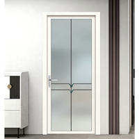 Puerta Abatible de Aluminio con Vidrio Templado Estilo Victoriano, Aislamiento Térmico, Malla de Seguridad, para Almacén, Bodega, Apartamento