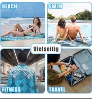 Serviette de plage recyclée, serviette en microfibre super absorbante avec motif personnalisé pour les vacances à la plage, le yoga, le camping, la gym, le spa
