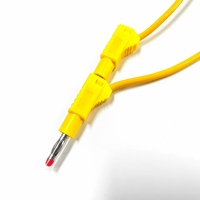 Kabel Penghubung Aman Berinsulasi 4mm Konektor Banana Plug 2.5mm2 Selubung PVC Kuning Fleksibel Kabel Daya DC Test Lead Jumper Komputer Sepeda Motor