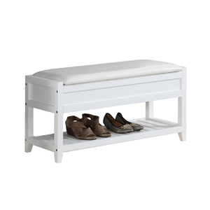 Rouen <strong>Seating</strong> <strong>Bench</strong> <strong>with</strong> Shoe <strong>Storage</strong>, White - Product Image 6