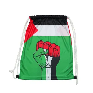 Wholesale Promotion Palestine Products Palestine Gift Sport Palestinian Flag Drawstring Packaging Bag
