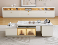 Mueble de TV Moderno de Estilo Nuevo Personalizado con Mesa de Centro, Muebles de Madera para Sala de Estar