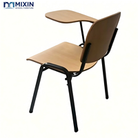 Chaises d'école en bois personnalisées à vendre, chaises de formation pliantes individuelles, chaise d'étudiant en contreplaqué avec tablette d'écriture, ODM OEM
