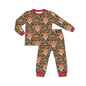 Ensemble pyjama camouflage de Noël pour garçons et filles, plusieurs imprimés de Noël, tenue de nuit douce à manches longues - Product Image 3