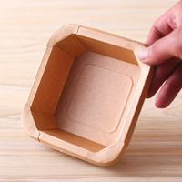 Boîte rigide en papier kraft rectangulaire jetable écologique avec revêtement anti-graisse, impression flexographique, qualité alimentaire, pour gâteaux