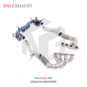 ING Titan legierung für Ferrari Catback <span class=keywords><strong>Manifold</strong></span> Full Set Auspuffrohr mit Hitzeschild Auto Performance Tuning Parts - Product Image 4