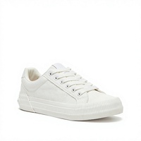 Chaussures décontractées unisexes en toile blanche respirantes à lacets basses pour un usage quotidien