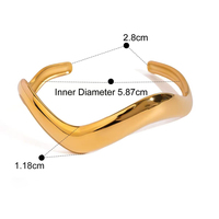 Bracelet manchette en acier inoxydable doré de style européen et américain, haut de gamme, design original, large, transfrontalier