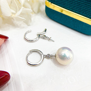 Accessoires en argent S925 pour la création de bijoux, plateau vide avec perles rondes de 8 à 13 mm, bijoux simples pour boucles d'oreilles pendantes tendance 21558 - Product Image 2