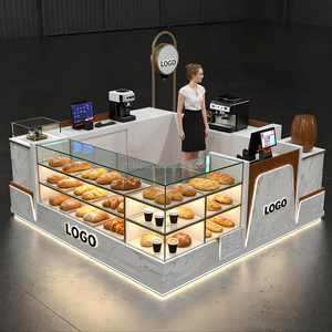 Soporte de tienda de ruedas Koffie, estación de café de comida rosa, mostrador, fabricante de mesa inteligente, máquina, carrito de café, quiosco estático - Product Image 6