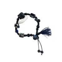 Bracelet en céramique de Jingdezhen, style chinois minimaliste, cordon noué à la main, forme géométrique, bijoux