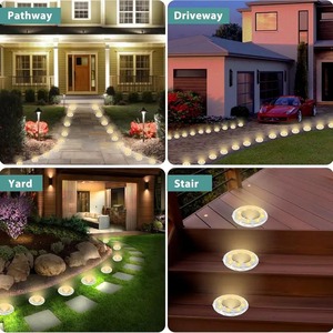 Huichu <b>Solar</b> Diamond In-<b>ground</b> <b>Light</b> 8LED Outdoor Garden Pathway Lighting Automatic Night Illumination - Product Image 2
