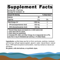 Capsules d'huile de poisson naturelle triple force halal OEM avec oméga 3 DHA EPA pour la santé du cerveau et du cœur des adultes