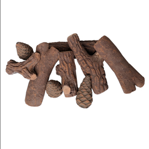 Fireplace Ceramic <strong>Decorative</strong> Wood Alcohol Gas Fireplace <strong>Log</strong> Sets Ten Piece Suit Pine Cone - Product Image 2