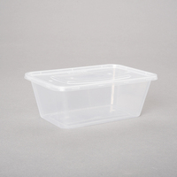 Boîte à lunch jetable en PP sans BPA, 500/650/750/1000 ml, compatible micro-ondes, pour plats à emporter chinois, préparation de repas, conteneur alimentaire à emporter avec couvercle
