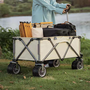 Outdoor pieghevole Oxford 4 ruote da campeggio pieghevole da spiaggia con carrello da pesca pieghevole a mano portatile - Product Image 6