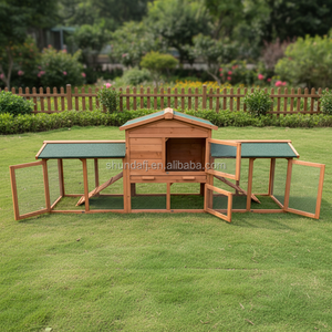 Casa Moderna de Lujo para Mascotas de Exterior, de Madera, Impermeable, con Dos Rampas y Diseño Impreso, para Conejos y Gallinas - Product Image 3
