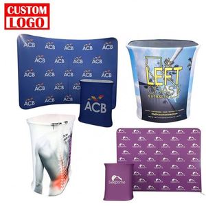 Comptoir de stand d'exposition en tissu tendu carré, facile à installer, personnalisable pour salon professionnel - Product Image 1
