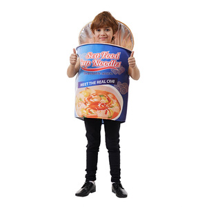 Children's Seafood Cup Noodle Costume Onesie For Halloween Party Performance <b>Cosplay</b> Fun Size Medium - Product Image 2