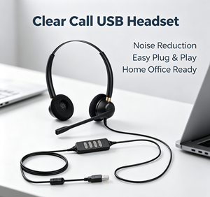 Cuffie USB Monaurali per Call Center, Microfono con Cancellazione del Rumore, Comfort per Tutto il Giorno, Cuffie da Ufficio con Logo OEM, Certificazioni CE FCC RoHS - Product Image 5