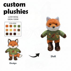 Fabricante de Peluches Personalizados de Alta Calidad, Peluche de Zorro con Suéter de Hojas de Dibujos Animados, Regalos Temáticos de Otoño, Artículos Gratis, Peluche de Perro Personalizado Bfdi - Product Image 1