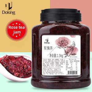 ชาบับเบิ้ลพรีเมียมน้ำเชื่อมกลิ่นดอกไม้ธรรมชาติสำหรับขนมหวานชานมและเครื่องดื่มแยมชากลิ่นกุหลาบ - Product Image 1