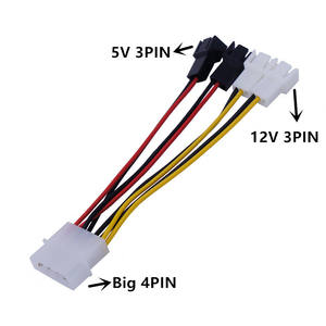 4-Pin Molex a 3-Pin Cable de alimentación del ventilador de conector de adaptador de 12v 12v * 2 / 5v * 2 ordenador ventilador - Product Image 1