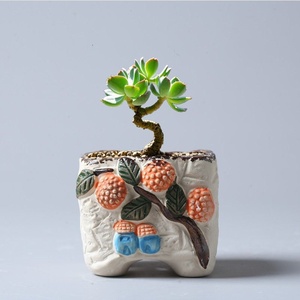 Maceta de Cerámica Pequeña en Forma de Hongo, Estilo Rústico Pastoral, Autoabsorbente, Transpirable, Tallada a Mano, Diseño Inteligente, <span class=keywords><strong>Kit</strong></span> de Maceta para Plantas Suculentas - Product Image 2