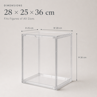 Kotak Display Mainan Transparan Kapasitas Besar dengan Pintu Depan Magnetik, Rak yang Dapat Disesuaikan, Organizer Penyimpanan Figur Koleksi