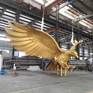 Statue d'aigle moderne en métal de grande taille pour parc, sculpture d'animal faisan en acier inoxydable pour exposition extérieure - Product Image 3