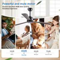 Ventilateur de plafond décoratif électrique Fatasy Wifi Bldc DC LINKWAY à montage encastré, grand moteur puissant, pour terrasse en bois, avec télécommande