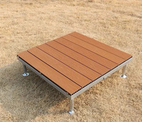 Terrasse Modulaire Carrée Moderne Écologique et Étanche avec Finition Grain de Bois et Cadre en Acier 100x100cm pour Extérieur
