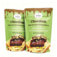 Sachet plastique personnalisé OEM avec logo, à fermeture éclair à découpe facile, pour emballage de chocolats, confiseries et snacks