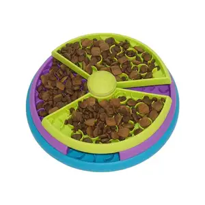 Sıcak satış renk otomatik evcil hayvan besleyici köpek sızıntı oyuncak sızıntı topu eğitim oyuncak bulmaca yavaş gıda cihazı
