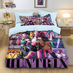 Juego de Ropa de <span class=keywords><strong>Cama</strong></span> Personalizado de Tres Piezas con Estampado 3D de Grupo Femenino de K-pop - Product Image 5