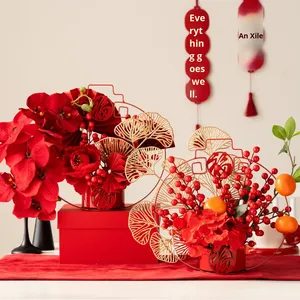 Fleur artificielle Phalaenopsis en fer forgé <span class=keywords><strong>pour</strong></span> le Nouvel An chinois 2026, pot de fleurs décoratif <span class=keywords><strong>pour</strong></span> le printemps, motif lapin, <span class=keywords><strong>pour</strong></span> <span class=keywords><strong>intérieur</strong></span>, avec inscription de bénédiction - Product Image 4