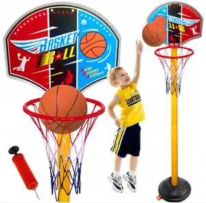 حامل كرة السلة للأطفال داخل/خارج المنزل حامل كرة السلة القابل للضبط للأطفال لعبة ألعاب رياضية بلاستيكية