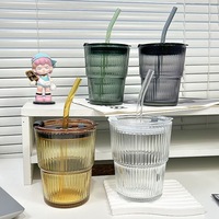 JUNVOY Gobelet en verre réutilisable à ventouse en bambou, design moderne, pour café et eau, impression célébration, populaire sur internet