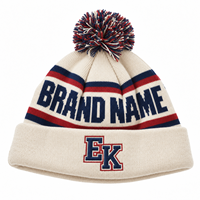 Bonnets en tricot acrylique jacquard vert olive personnalisés unisexe avec logo brodé et pompon – Fabricant
