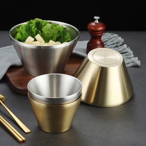 Conical Bowl 304 Stainless Steel Stackable Gold Hotel Use - Product Image 1