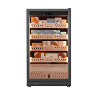 Humidor à cigares en acier inoxydable sur mesure avec étagères en bois de cèdre espagnol, fabricant d'armoires à cigares à contrôle d'humidité précis