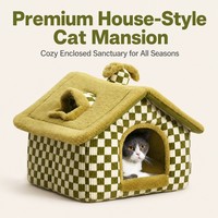 Lit pour chat et chien de style maison, durable, moderne, rectangulaire, avec emballage en carton