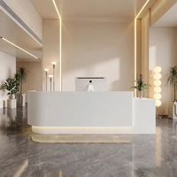 Comptoir d'accueil de luxe moderne et durable en HDF, écologique, avec armoire de rangement, pour hôtel, centre commercial, hôpital et bar à domicile