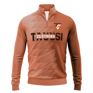 Sweat-shirt personnalisé pour homme, hiver, col zippé 1/4, en molleton de coton, rouge, brodé, respirant, service 1/4 zip - Product Image 1