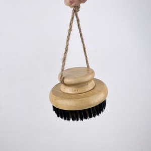 Brosse corporelle exfoliante à manche en <span class=keywords><strong>bambou</strong></span>, poils en cuivre et nylon, entièrement naturelle, pour douche et brossage à sec, nettoyage de la peau et circulation sanguine - Product Image 6