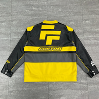 Veste d'hiver personnalisée en tissu avec patch brodé, impression personnalisée de logo, panneaux de couleur, design et travail de logo, veste en cuir pour homme