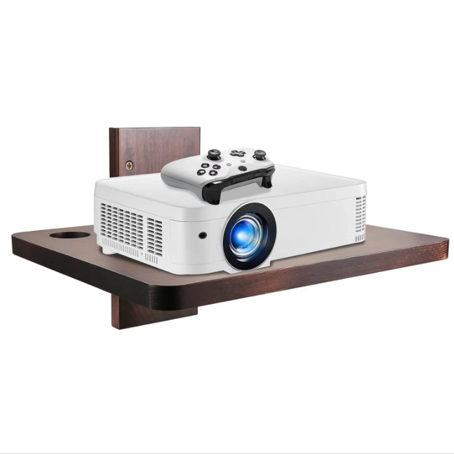 Home Decor Floating Projector Wall Mount DVD Shelf Wooden Floating Center Supports DVD DVR Wood Component Shelf